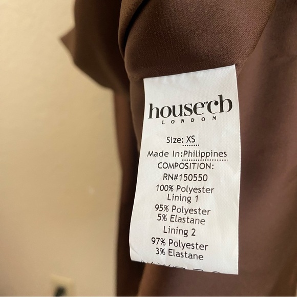 House of CB Faye Satin Pleated Midi Dress Size XS brown $269 NWOT - Picture 13 of 14